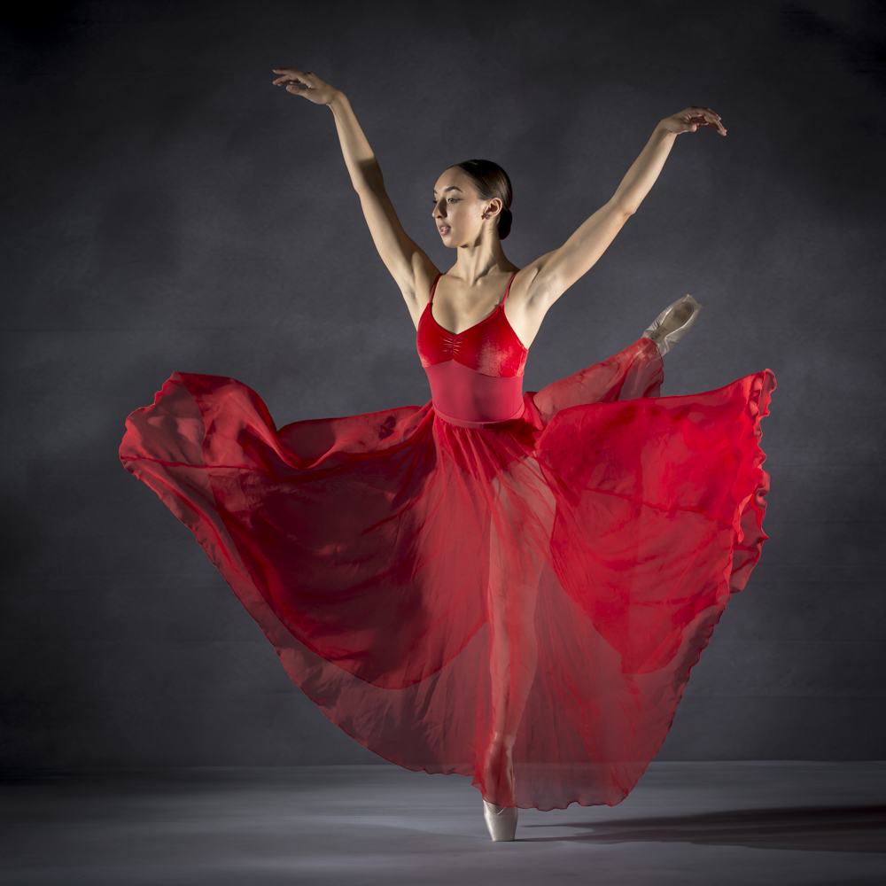 Red Dress flying Ballerina  